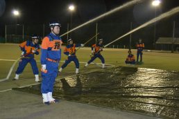 大会に向けてビシッと！第4分団お披露目