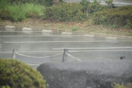 アスファルトから湯気が・・・